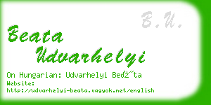 beata udvarhelyi business card